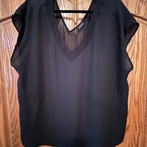 Torrid Black Sheer V-Neck Blouse